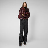 Women's Ishya Puffer Jacket in Burgundy Black - Icons Collection | Save The Duck