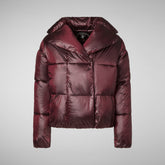 Women's Ishya Puffer Jacket in Burgundy Black | Save The Duck