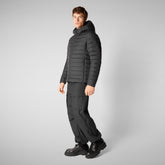 Men's Hooded Animal free Puffer Jacket Juncus in Black - New In Man | Save The Duck