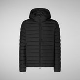 Man's Juncus Hooded Puffer Jacket in Black | Save The Duck