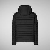 Man's Juncus Hooded Puffer Jacket in Black | Save The Duck