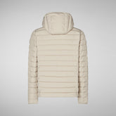 Man's Juncus Hooded Puffer Jacket in Rainy Beige | Save The Duck