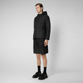 Men's Cael Hooded Puffer Jacket in Black - MITO Collection | Save The Duck