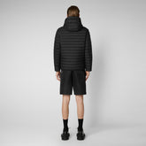 Men's Cael Hooded Puffer Jacket in Black - Men's Icons | Save The Duck