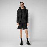 Men's Cael Hooded Puffer Jacket in Black - Men's Icons | Save The Duck