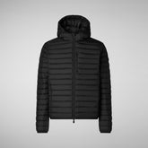 Men's Cael Hooded Puffer Jacket in Black | Save The Duck
