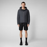 Men's Cael Hooded Puffer Jacket in Storm Grey | Save The Duck