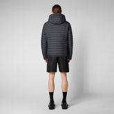 Men's Cael Hooded Puffer Jacket in Storm Grey - Men's Animal Free Puffer Jackets | Save The Duck