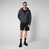 Men's Cael Hooded Puffer Jacket in Storm Grey - Men's Icons | Save The Duck
