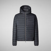 Men's Cael Hooded Puffer Jacket in Storm Grey | Save The Duck