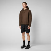 Men's Cael Hooded Puffer Jacket in Soil Brown - Men's Icons | Save The Duck