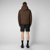 Men's Cael Hooded Puffer Jacket in Soil Brown - Men's Animal Free Puffer Jackets | Save The Duck