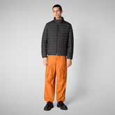 Man's Erion Puffer Jacket in Brown Black | Save The Duck