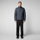Men's Erion Puffer Jacket in Grey Black - Lightweight Puffers for Men | Save The Duck