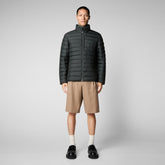 Men's Erion Puffer Jacket in Green Black - Men's Collection | Save The Duck