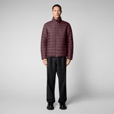 Men's Erion Puffer Jacket in Burgundy Black - Lightweight Puffers for Men | Save The Duck