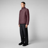 Men's Erion Puffer Jacket in Burgundy Black - MITO Collection | Save The Duck
