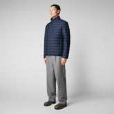 Men's Erion Puffer Jacket in Blue Black - Fall Winter 2023 Men's Collection | Save The Duck