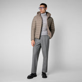 Men's Morus Hooded Jacket in Elephant Grey - Men's Collection | Save The Duck