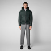 Men's Morus Hooded Jacket in Green Black - Mini Me Collection | Save The Duck