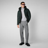 Veste à capuche Morus pour hommes en vert noir - Collection Homme | Sauvez le canard