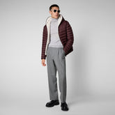Men's Morus Hooded Jacket in Burgundy Black - Men's Classic Soul Guide | Save The Duck