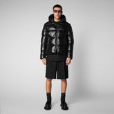 Men's Edgard Hooded Puffer Jacket in Black - Men's LUCK Collection | Save The Duck