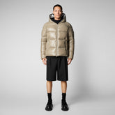 Men's Edgard Hooded Puffer Jacket in Elephant Grey - SaveTheDuck Sale | Save The Duck