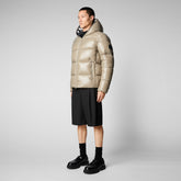 Men's Edgard Hooded Puffer Jacket in Elephant Grey | Save The Duck
