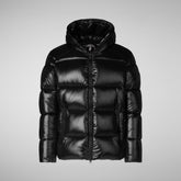 Man's Edgard Hooded Puffer Jacket in Black | Save The Duck