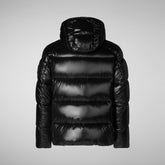 Man's Edgard Hooded Puffer Jacket in Black | Save The Duck