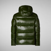 Man's Edgard Hooded Puffer Jacket in Pine Green | Save The Duck