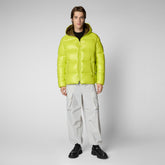 Men's Hooded Animal free Puffer Jacket Edgard Lichen Green - COLORS | Save The Duck