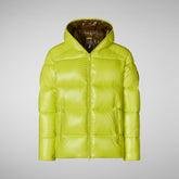 Man's Edgard Hooded Puffer Jacket in Lichen Green | Save The Duck