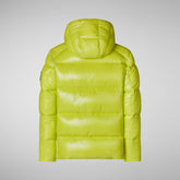 Man's Edgard Hooded Puffer Jacket in Lichen Green | Save The Duck