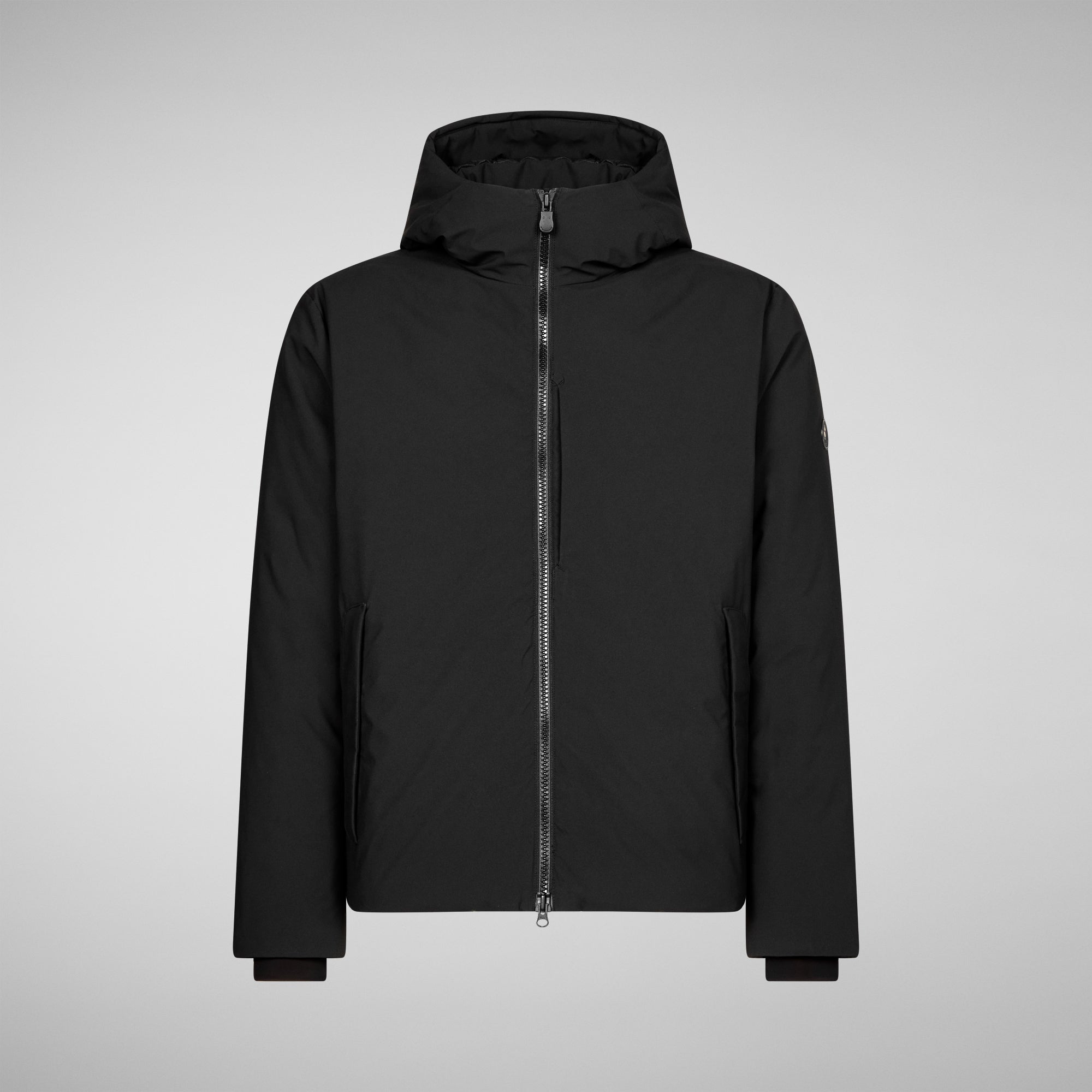 Men's Obione Hooded Puffer Jacket in Black - Save The Duck