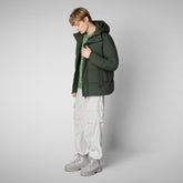 Men's animal free puffer jacket narcissus in land green - All Save The Duck Products | Save The Duck