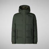 Men's animal free puffer jacket narcissus in land green | Save The Duck