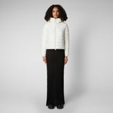 Women's Musa Hooded Puffer Jacket in Off White - New Arrivals | Save The Duck