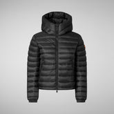 Women's Musa Hooded Puffer Jacket in Black | Save The Duck