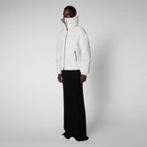 Women's Hina Puffer Jacket in Off White - Holiday Party Collection | Save The Duck