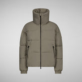Women's Hina Puffer Jacket in Mud Grey | Save The Duck