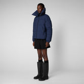 Women's Hina Puffer Jacket in Navy Blue - Best Sellers | Save The Duck