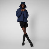 Women's Hina Puffer Jacket in Navy Blue - Best Sellers | Save The Duck