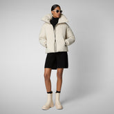 Women's animal free Puffer jacket Hina in rainy beige - Fall-Winter 2024 Women's collection | Save The Duck