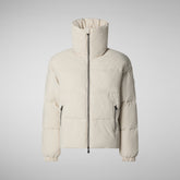 Woman's animal free puffer jacket Hina in rainy beige | Save The Duck