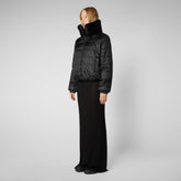 Women's Jeon Reversible Faux Fur Jacket in Black - Women's Faux Fur Jackets | Save The Duck