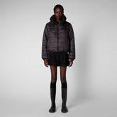 Women's Jeon Reversible Faux Fur Jacket in Brown Black - Women's Faux Fur Jackets | Save The Duck