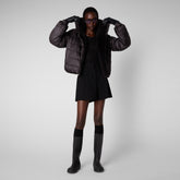 Women's Jeon Reversible Faux Fur Jacket in Brown Black | Save The Duck