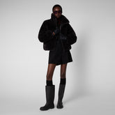 Women's Jeon Reversible Faux Fur Jacket in Brown Black - Women's Faux Fur Jackets | Save The Duck